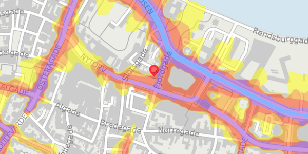 Trafikstøjkort på Gabels Torv 5, 9000 Aalborg