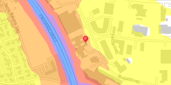 Trafikstøjkort på Bugattivej 8, . , 7100 Vejle