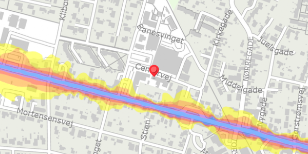 Trafikstøjkort på Centervej 15, 8963 Auning