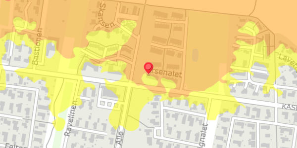 Trafikstøjkort på Arsenalet 3D, 4100 Ringsted