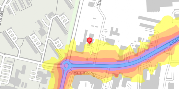 Trafikstøjkort på Bragesvej 1B, 4100 Ringsted