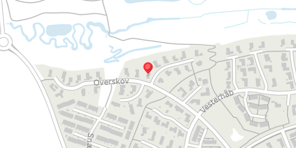 Trafikstøjkort på Overskov 36, 8300 Odder