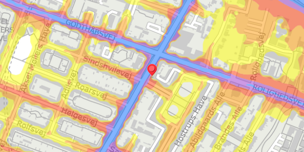 Trafikstøjkort på Falkoner Alle 80, 2000 Frederiksberg
