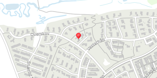 Trafikstøjkort på Overskov 14, 8300 Odder