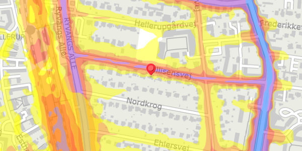 Trafikstøjkort på Callisensvej 23, . , 2900 Hellerup