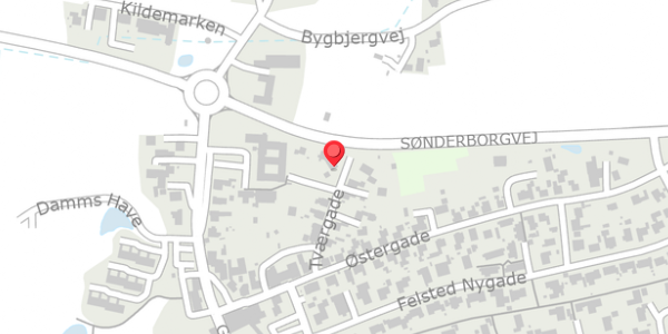 Trafikstøjkort på Tværgade 7, 1. , 6200 Aabenraa