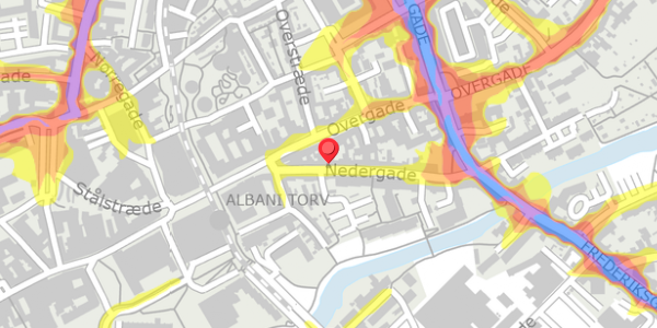 Trafikstøjkort på Nedergade 12, . , 5000 Odense C