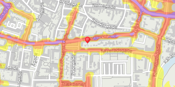 Trafikstøjkort på Danmarksgade 74B, . , 9000 Aalborg