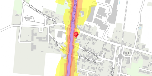 Trafikstøjkort på Hovervej 2A, 6950 Ringkøbing