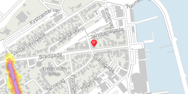 Trafikstøjkort på Bredgade 14A, . , 7680 Thyborøn