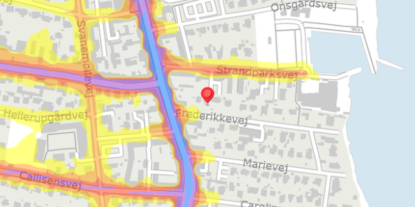 Trafikstøjkort på Frederikkevej 5, . , 2900 Hellerup