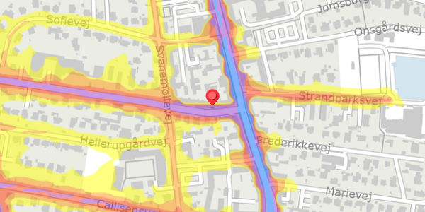 Trafikstøjkort på Hellerupvej 6, 2900 Hellerup