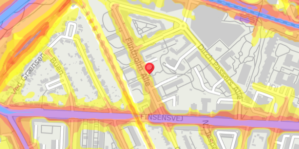 Trafikstøjkort på Flintholm Alle 10, 1. 4, 2000 Frederiksberg