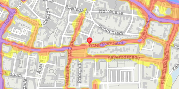 Trafikstøjkort på Danmarksgade 47, . , 9000 Aalborg