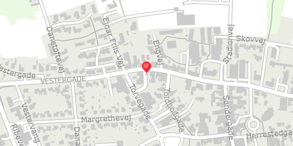 Trafikstøjkort på Vestergade 21, 6520 Toftlund