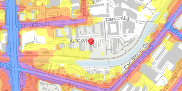 Trafikstøjkort på Åparken 8, 8000 Aarhus C