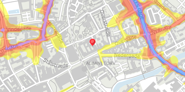 Trafikstøjkort på Overgade 14D, . , 5000 Odense C