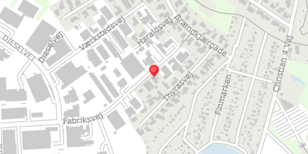 Trafikstøjkort på Fabriksvej 32, 6000 Kolding