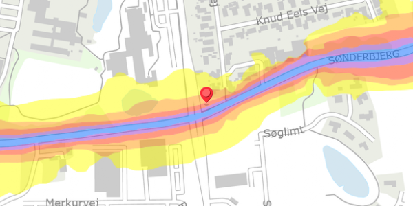 Trafikstøjkort på Romvej 39, 7620 Lemvig