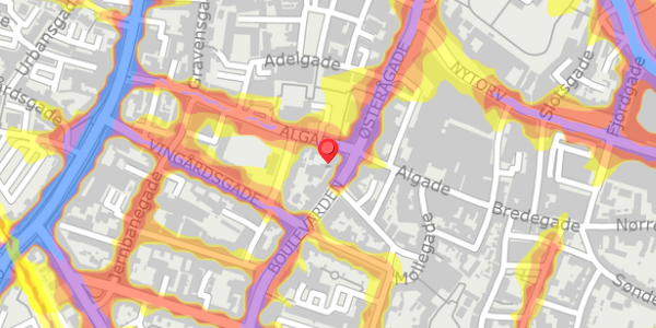 Trafikstøjkort på Algade 33A, 9000 Aalborg