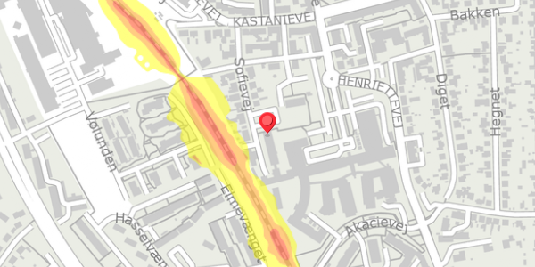Trafikstøjkort på Sofievej 11, 4300 Holbæk