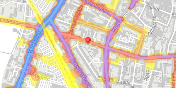 Trafikstøjkort på Danmarksgade 10, 9000 Aalborg