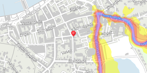 Trafikstøjkort på Vasen 5, 7620 Lemvig