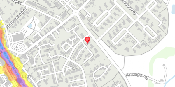 Trafikstøjkort på Birkelunden 2, . , 5592 Ejby