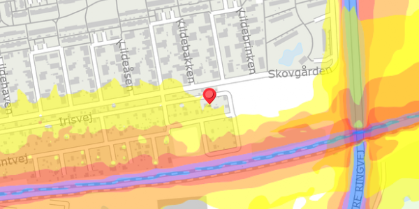 Trafikstøjkort på Irisvej 64, 4100 Ringsted