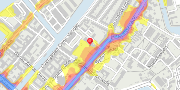 Trafikstøjkort på Prinsessegade 45, 1422 København K