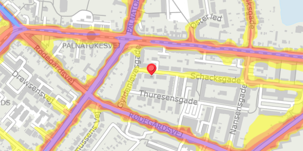 Trafikstøjkort på Schacksgade 3, 5000 Odense C