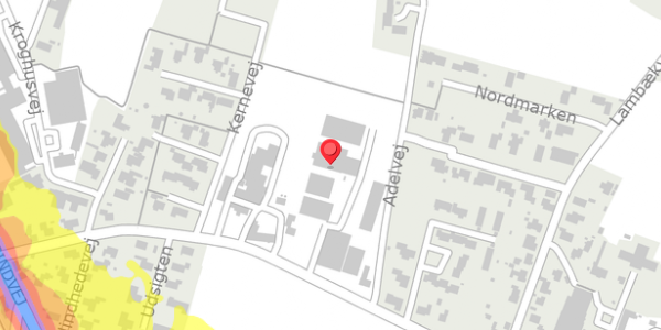 Trafikstøjkort på Adelvej 23, 6940 Lem St