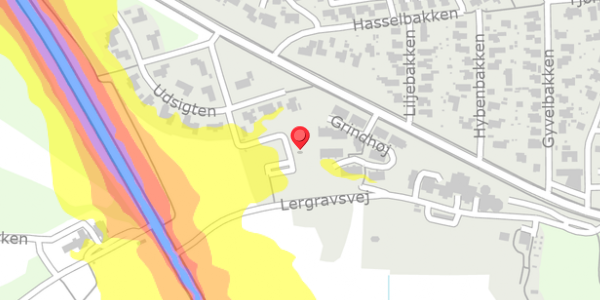 Trafikstøjkort på Udsigten 7A, 8500 Grenaa
