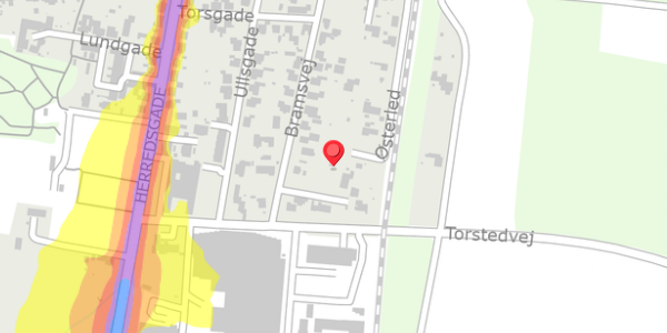 Trafikstøjkort på Bramsvej 27, 6990 Ulfborg