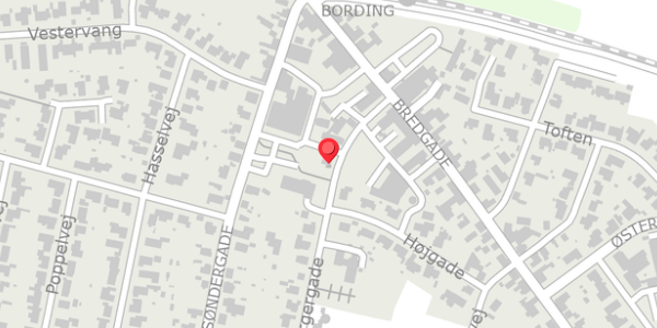 Trafikstøjkort på Borgergade 8, 7441 Bording