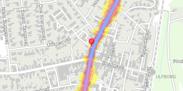 Trafikstøjkort på Holmegade 7, . , 6990 Ulfborg
