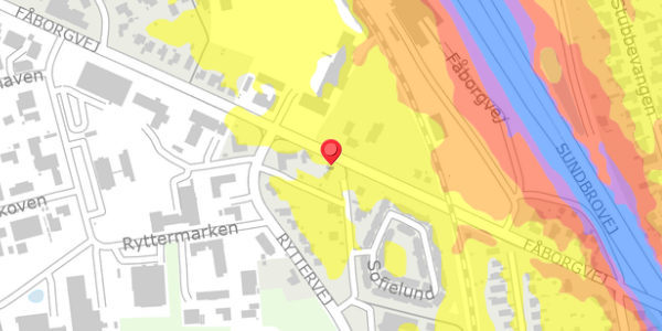 Trafikstøjkort på Sofielund 7, 5700 Svendborg