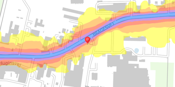 Trafikstøjkort på Bragesvej 16B, . , 4100 Ringsted