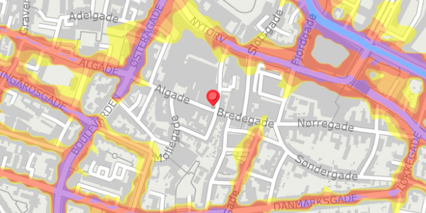 Trafikstøjkort på Algade 4, 9000 Aalborg