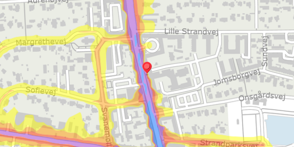 Trafikstøjkort på Strandvejen 102G, . , 2900 Hellerup