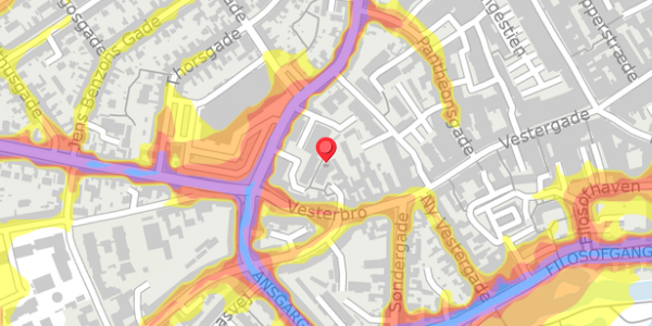 Trafikstøjkort på Vindegade 144B, 5000 Odense C