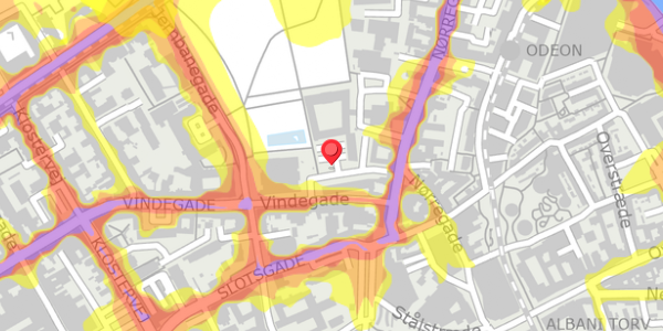 Trafikstøjkort på Vindegade 15, 5000 Odense C
