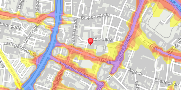 Trafikstøjkort på Adelgade 13, . , 9000 Aalborg