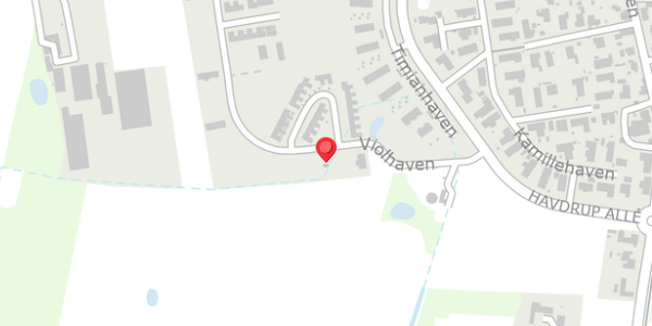 Trafikstøjkort på Violhaven 5, 4622 Havdrup