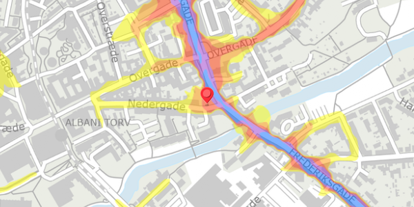 Trafikstøjkort på Nedergade 38, 5000 Odense C
