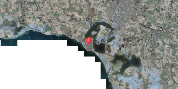 Stomflod og havvand på Enø Kystvej 158, 4736 Karrebæksminde