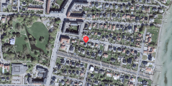 Oversvømmelsesrisiko fra vandløb på Gardes Alle 14, 2900 Hellerup