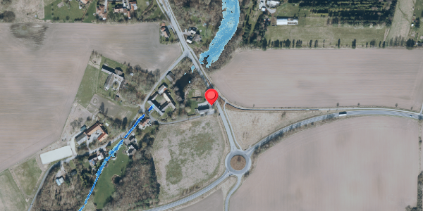 Oversvømmelsesrisiko fra vandløb på Kimmerslevvej 34, 4140 Borup