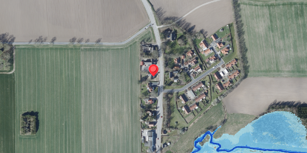 Oversvømmelsesrisiko fra vandløb på Haslevvej 344, 4100 Ringsted