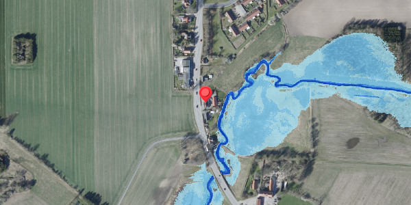 Oversvømmelsesrisiko fra vandløb på Haslevvej 357, 4100 Ringsted